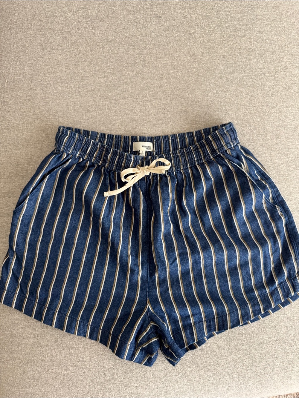 Aritzia Wilfred free Blue Striped Short